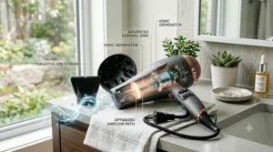 Complete ceramic ionic hair dryer combo with multiple nozzle attachments.