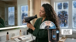 A guide to optimal temperature settings and the cool shot feature on a blow dryer for thick hair textures.