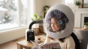 Portable hood hair dryer ideal for setting hair rollers / Séchoir à casque portatif idéal pour la mise en plis avec rouleaux