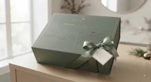 Premium gift set packaging for a beach wave hair dryer, ideal for holiday gift-giving.