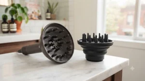 Comparison of deep bowl and travel-friendly diffuser hair dryer attachments for different curly hair types in Canada.