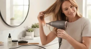 Ergonomic and lightweight hair dryer for oily hair designed for comfortable daily styling and quick drying.