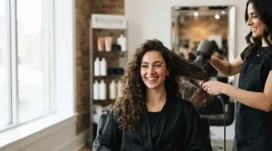 Fast-drying AC motor hair dryer reducing styling time on long, curly hair