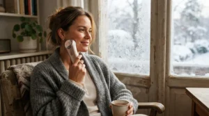 Using an AC motor hair dryer to combat dry winter hair after a snowy day outside