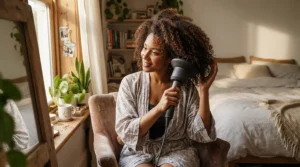 Using a diffuser attachment for a tourmaline hair dryer vs ceramic hair dryer on curly hair.